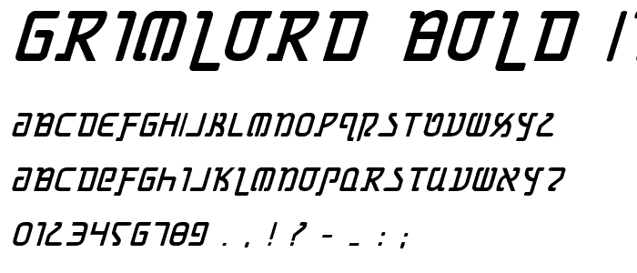 Grimlord Bold Italic font